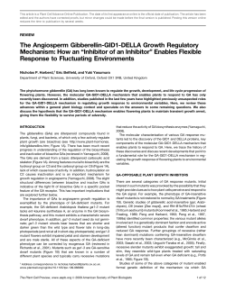 The Angiosperm Gibberellin-GID1-DELLA Growth