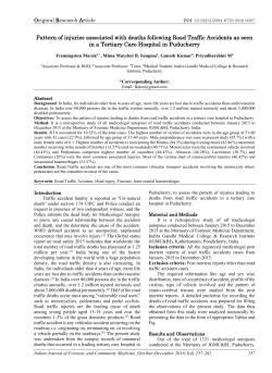 Pattern of injuries associated with deaths following Road Traffic