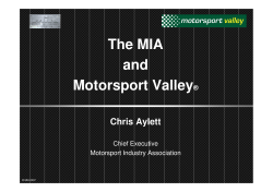 The MIA and Motorsport Valley - Motorsport Industry Association