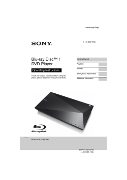 Blu-ray Disc&trade; / DVD Player