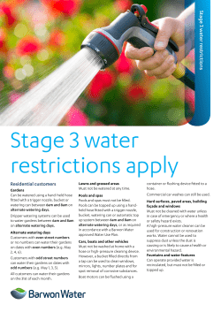 Stage 3 water restrictions fact sheet