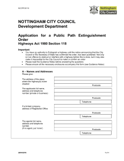NOTTINGHAM CITY COUNCIL Development Department