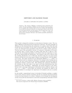 Diffusion and random walks - Personal Pages