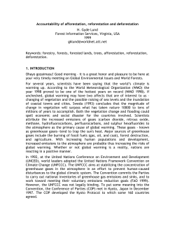 Accountability of afforestation, reforestation and deforestation H