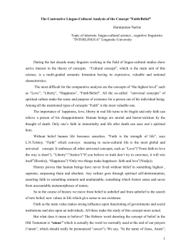 The contrastive linguo-cultural analysis of the concept &rdquo;Belief&rdquo;