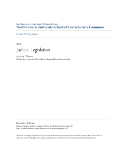 Judicial Legislation - Northwestern University School of Law