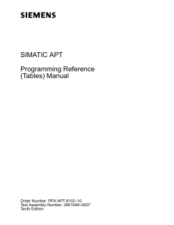 APT Tables Manual