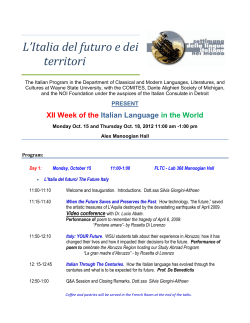 L`Italia del futuro e dei territori