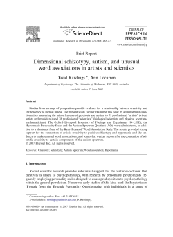 Dimensional schizotypy, autism, and unusual word associations in