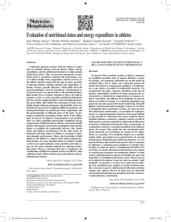 Evaluation of nutritional status and energy expenditure in athletes
