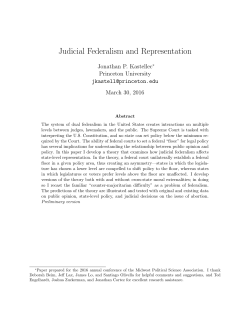 Judicial Federalism and Representation
