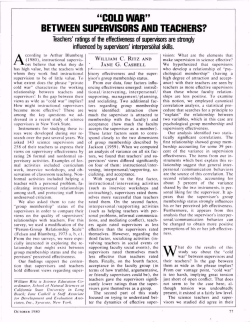 "cold war" between supervisors and teachers?