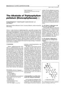 The Alkaloids of Triphyophyllum peltatum