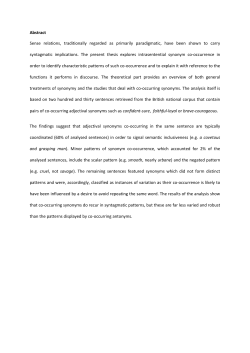 Abstract Sense relations, traditionally regarded as primarily