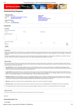 Understanding Singapore