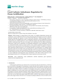 Coral Carbonic Anhydrases: Regulation by Ocean Acidification
