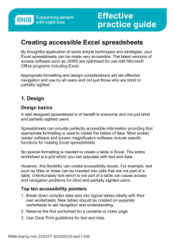 Creating accessible Excel spreadsheets