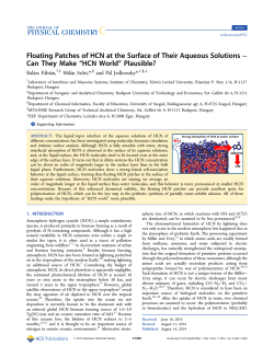 Floating Patches of HCN at the Surface of Their Aqueous Solutions