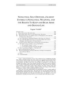 nonlethal self-defense, (almost entirely) nonlethal weapons, and the
