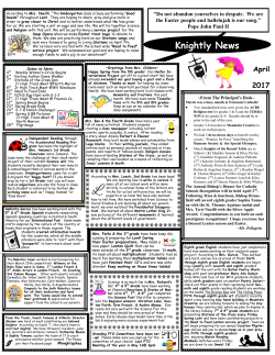 April Newsletter - Fairmont Catholic School