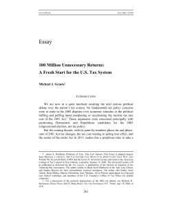 100 Million Unnecessary Returns: A Fresh Start for the US Tax System