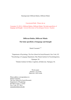 Different Bodies, Different Minds: The body