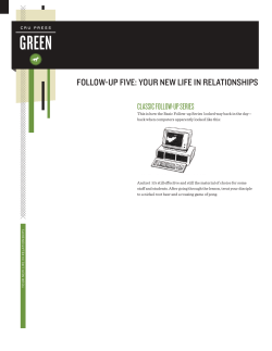 FOLLOW-UP FIVE: YOUR NEW LIFE IN RELATIONSHIPS