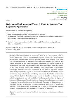 Quiet as an Environmental Value: A Contrast between Two
