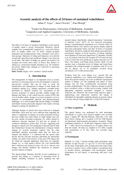 Acoustic Analysis of the Effects of 24 Hours of Sustained Wakefulness
