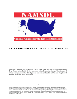 city ordinances &ndash; synthetic substances