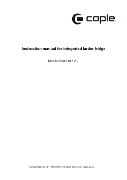Instruction manual for integrated larder fridge