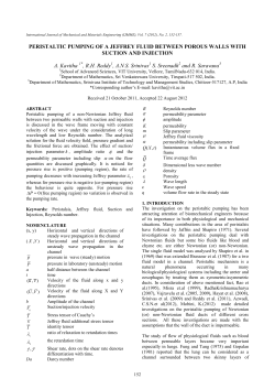 PERISTALTIC PUMPING OF A JEFFREY FLUID BETWEEN