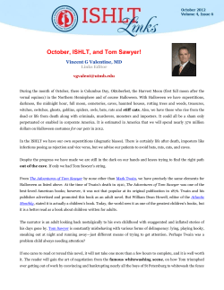 October, ISHLT, and Tom Sawyer!