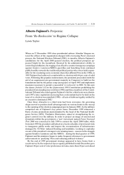 Alberto Fujimori`s Peripeteia: From `Re-Reeleccio&acute;n` to