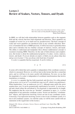Review of Scalars, Vectors, Tensors, and Dyads