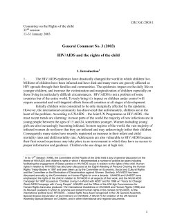 General Comment No. 3 (2003) HIV/AIDS and the rights of