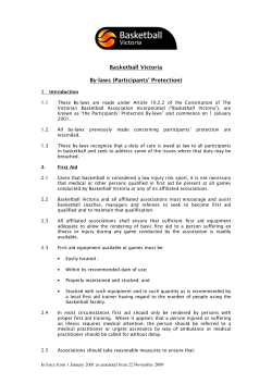 Basketball Victoria By-laws (Participants` Protection)