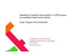 Modelling of radiative heat transfer in a CFB furnace by correlation