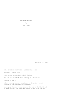 THE TIME MACHINE by John Logan February 22, 2000 INT