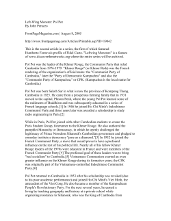 Left-Wing Monster: Pol Pot By John Perazzo FrontPageMagazine