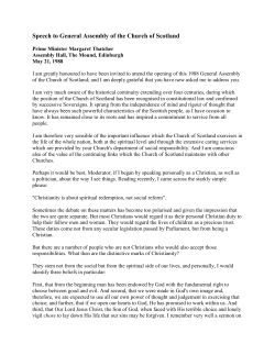 Speech to General Assembly of the Church of Scotland