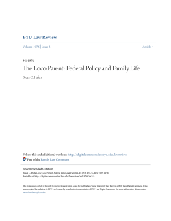 The Loco Parent: Federal Policy and Family Life