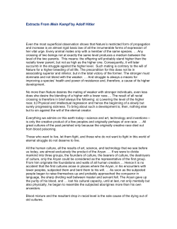 Extracts From Mein Kampf by Adolf Hitler