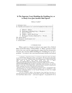 Is The Supreme Court Disabling the Enabling Act, or is Shady Grove