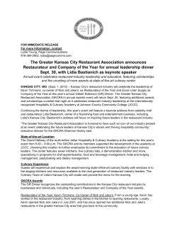 The Greater Kansas City Restaurant Association announces