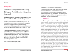 Chapter 4 Control of Mosquito Vectors using Biological Pesticides
