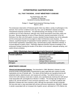 Hypertrophic Gastropathies
