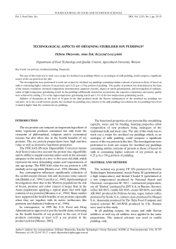TECHNOLOGICAL ASPECTS OF OBTAINING STERILISED SOY