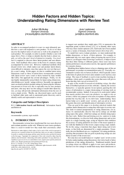 Hidden Factors and Hidden Topics: Understanding Rating