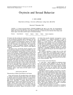 Oxytocin and Sexual Behavior